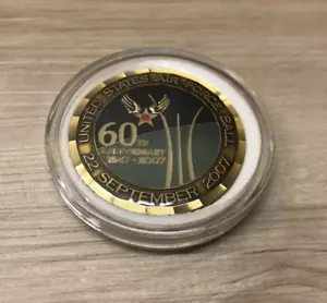 Vintage USAF 60th Anniversary Ball 2007 Vance AFB Oklahoma Challenge Coin Token - Picture 1 of 2