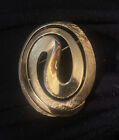 Vintage Crown Trifari Brushed Goldtone Geometric Swirl Pin Brooch