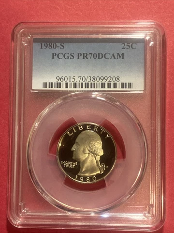 1980-S Washington Quarter PCGS PR-70 DCAM Cover