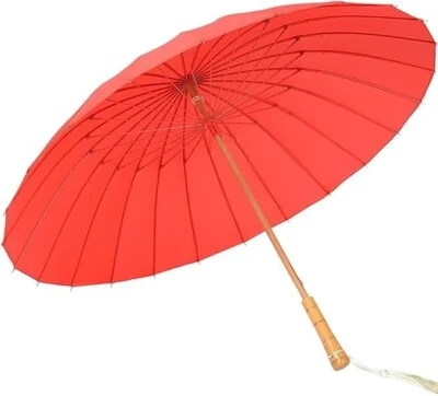 Paraguas Wagasa Japonés Impermeable D39.3" x L30.3" Rojo Nuevo Foto 1 de 4