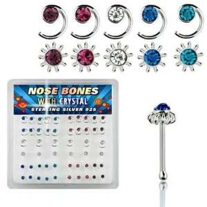 Nasenpiercing,Nasenstecker,Nasenring,Nasenschmuck,925 Silber,  n7 - Picture 1 of 22