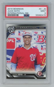 Juan Soto 2016 Bowman International Ink Graded PSA 9 #II-JS Washington Nationals
