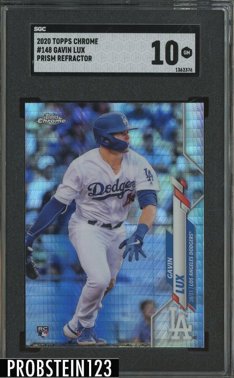 2020 Topps Chrome Prism Refractor #148 Gavin Lux Dodgers RC Rookie SGC 10 