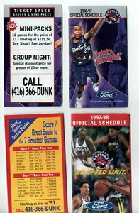 1996-97 & '97-98 Set of 2 Toronto Raptors Ford Pocket Schedule Damon Stoudamire - Picture 1 of 1