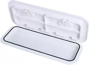 Casa rodante caravana marina 24" x 9-5/8" con tapa de escotilla de acceso para escotilla de barco blanca - Imagen 1 de 9
