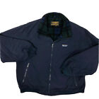 Vtg 80’s Eddie Bauer Men Blue Nylon POLARTEC Fleece Lined Bomber Winter Jacket L