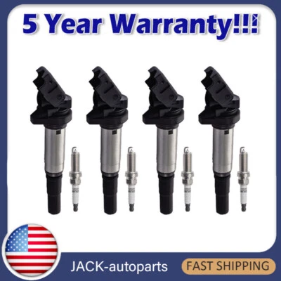 4x bobinas de encendido + 4x bujías de iridio para Mini Cooper 2007-2015 1,6 L UF598 Foto 1 de 4