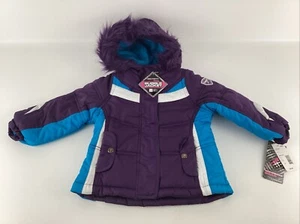Girls Sz. 3T Toddler Coat Performance Gear Bubble Jacket Blue Purple New Tags - Picture 1 of 18