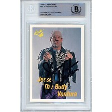 WWE Jesse The Body Ventura Authentic Autograph '90 Classic Card Beckett Slab WWF