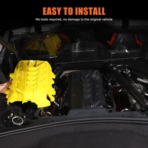 ABS Yellow Engine Panel Trim Decorative Cover For Corvette Coupe C8 2020-2024 - Picture 1 of 12