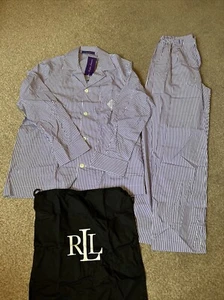 Ralph Lauren RRL PURPLE / WHITE Stripped Pajamas BNWT Size L - Picture 1 of 9