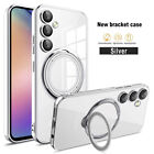 360 Rotatable Magnetic Ring Stand Clear Soft Case Cover for Samsung S22 S23 S24