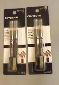 2 COVERGIRL #505 Rich Brown Easy Breezy BROW FILL + DEFINE PENCILS .06 OZ NEW - Picture 1 of 2