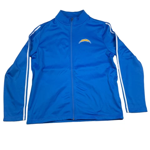NFL Los Angeles Chargers Mens Large Full Zip Sweater Football Blue Team Apparel Cover