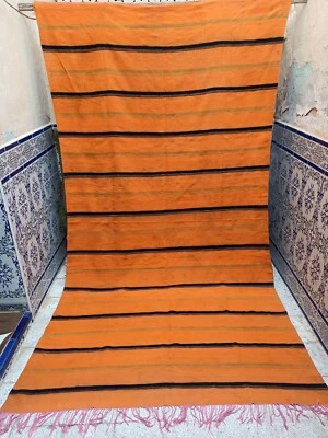 Vintage Moroccan Rug Handmade Tribal Azilal Rug Carpet wool Berber 10'1" x 5'4" - Image 1 of 4