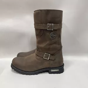 Stivali da ingegnere in pelle Milwaukee MBM9063 marrone scuro per moto taglia 14 - Foto 1 di 9