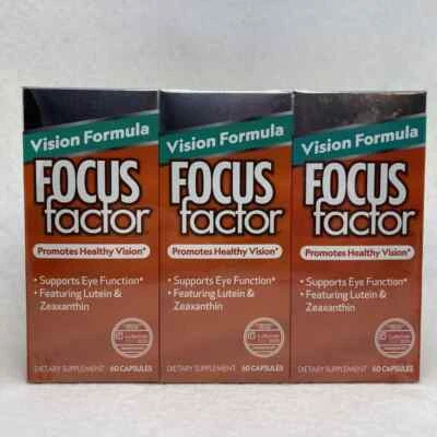 Focus Factor Vision Formula Lote de 3 - 60 cápsulas cada una = 180; caducidad 5/25 Foto 1 de 2