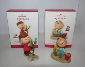 Hallmark Charlie Brown Peanuts Fun at the Beach & A Very Special Tree Ornaments - Picture 1 of 5