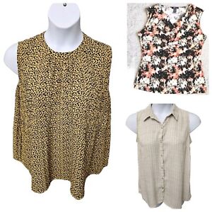  Bundle Lot of 3 Women Size L Tops Blouse Adrianna Papell Style &Co Simply Style