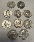 Lot of 10 Silver Washington Quarters 1949-1964 U.S. Coins