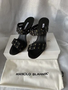 Neu im Karton Manolo Blahnik braune Lederabsätze Stilettos 40 8,5 9 US  - Bild 1 von 9