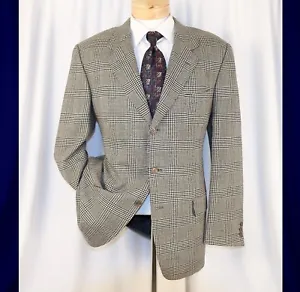 ERMENEGILDO ZEGNA Gray MultiColor Check Plaid Men Sport Coat Jacket Size 42 L - Picture 1 of 12