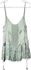 Y2K Silky Satin Camisole Chelsea and Violet Sz L Lace Tasseled Crop Lagenlook - Picture 1 of 10