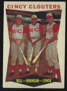 1960 Topps - #352 "Cincy Clouters" Gus Bell Frank Robinson Salón de la fama Jerry Lynch Reds - Imagen 1 de 2