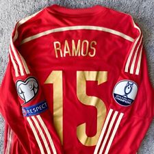 Player Issue Sergio Ramos Spain 2014 Size US 8 Adizero Long Sleeve Jersey UEFA