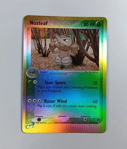 Tarjeta coleccionable Pokemon Sandstorm Nuzleaf 49/100 holograma inverso poco común 2003 - Imagen 1 de 4
