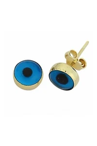 Ohrringe Gold Earrings Evil Eye Bead EGZ1431-Zertifiziertes14K 585-Geschenk - Bild 1 von 4