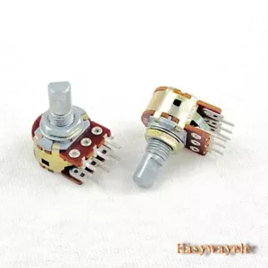 2×16mm Alpha B1K 1K Linear Taper Dual Gang Potentiometer 15mm D Shaft - Picture 1 of 4