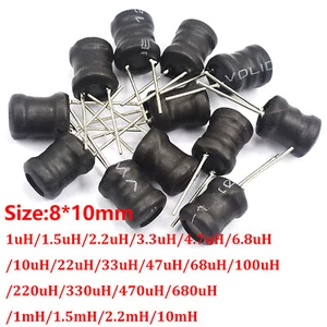 Choke Radial Blei Power Induktor Spule 8x10mm 6x8mm 1uH bis 10mH - Picture 1 of 4