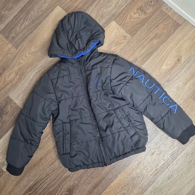 Casaco de inverno acolchoado com capuz Nautica Boys jaqueta acolchoada preta XL (7) - Imagem 1 de 4