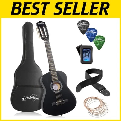 30-inch Black Acoustic Guitar with Accessories - Image 1 of 4