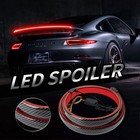 Car Carbon Fiber Rear Spoiler Wing Tail Bar Turn Signal Light Brake Lamp Strip