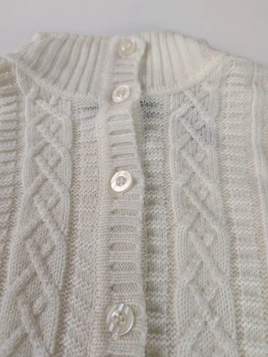 Cárdigan Suéter Karen Scott Petites Tejido con Cable PM Marfil Blanco Hong Kong De Colección... Foto 1 de 4