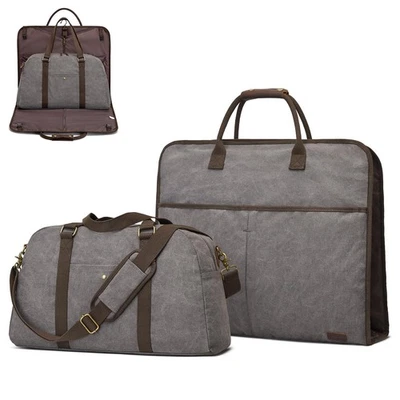 Garment Bags for Travel Canvas Duffle Suit Bags Men 2 in 1 Large Carry On Wee... - Image 1 of 4