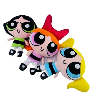 1999 PowerPuff Girls Plush Doll 9" Cartoon Network Plush RARE Set of 3 - Picture 1 of 18