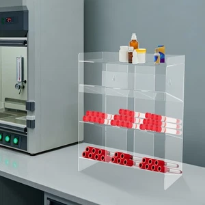 Portatubi in acrilico trasparente, montaggio a parete e supporto organizer per tubi da banco - Foto 1 di 13