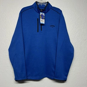 New Callaway 1/4 Zip Pullover Jacket Mens Size Large Olympian Blue Heather Golf - Picture 1 of 9