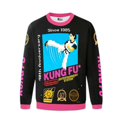 Kung Fu 40 Aniversario Nintendo Retro NES Cubierta Videojuego Sudadera Difusa Foto 1 de 4