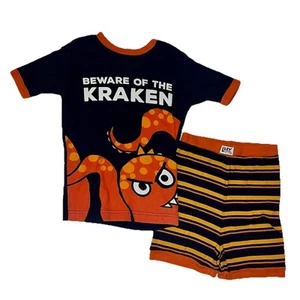 Lazy One Kids Pajama 2 Piece Set "Beware of the Kraken" SS Shirt & Shorts. SZ 6 - Picture 1 of 5