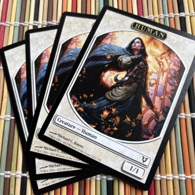 Human Token x4 Avacyn Restored Magic MtG  White 1/1 Free Shipping  - Image 1 of 3