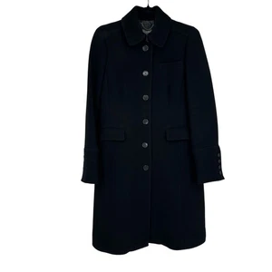 J. Crew Womens 6 Double Cloth Lady Day Coat Black Wool Vintage Classic Preppy - Picture 1 of 13