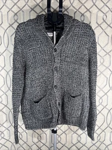 Goodfellow Herren Strickjacke mit Kragen Größe M dick klobig schwarz/weiß - Bild 1 von 8