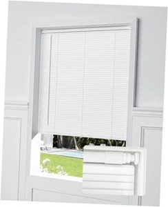 No Tools No Drill Cordless Mini Blinds, 100% Privacy L 30" W × 36" H White - Picture 1 of 7
