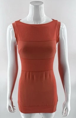 Mini Vestido Bebe Talla XXS Lo último Coral Naranja Seda Contraste Bodycon Elastizado Para Mujer Foto 1 de 4