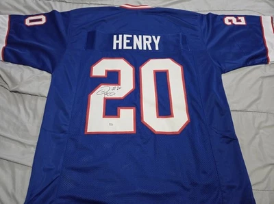 Travis Henry Buffalo Bills Autographed Custom Jersey PSA/DNA COA - Image 1 of 2