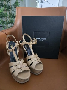 YSL Tribuite Plateau Sandalen aus Glattleder Größe 38 - Bild 1 von 9